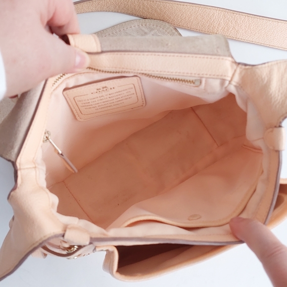 Coach Dakota Whipstitch Apricot Leather Saddle Bag - Picture 11 of 16